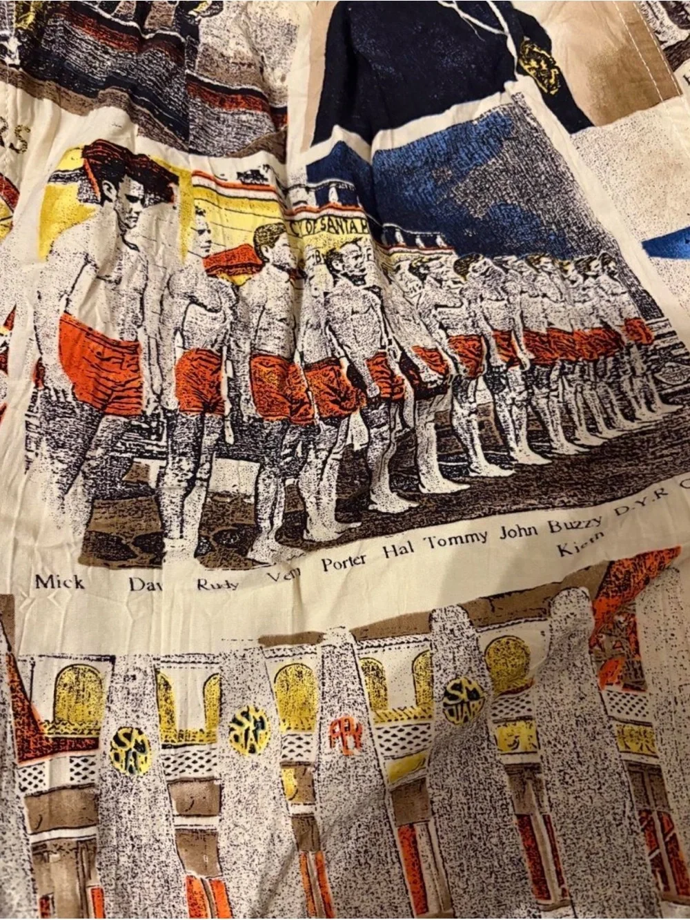 VTG Extremely Rare Jams World Printed Cotton Shorts in Beige Multi